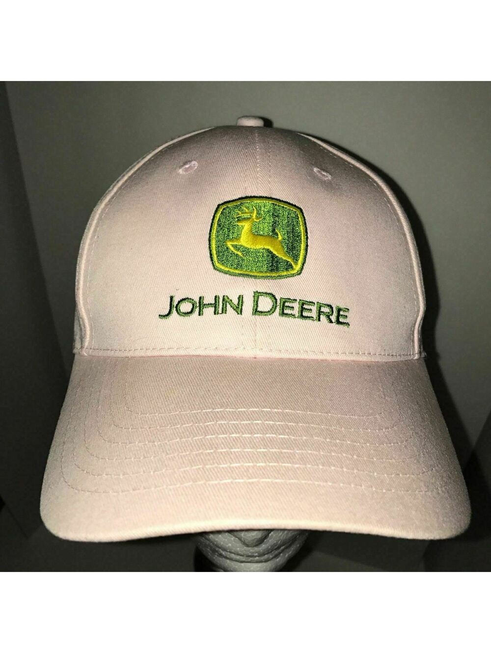 Vtg John Deere K-Products Hat Pink Snapback Cap